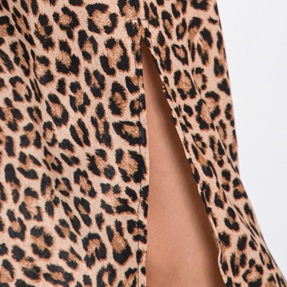 Animal Print Satin Pencil Skirt - Picture 4 of 7
